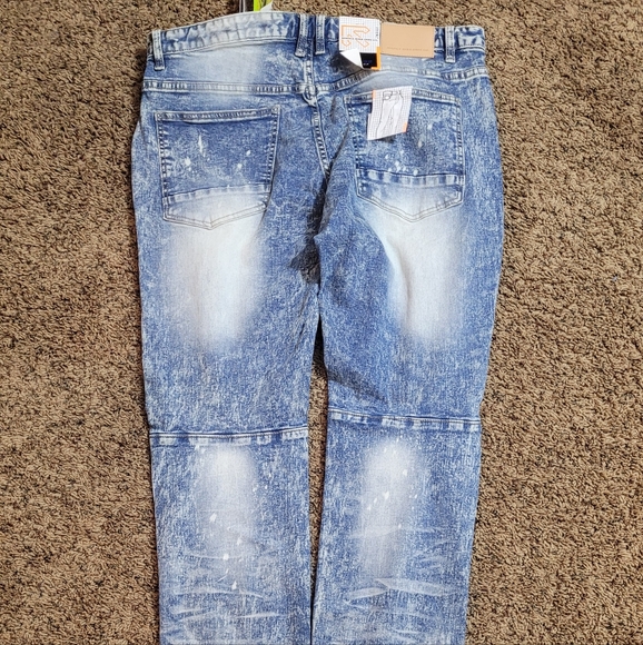 Smoke Rise Distressed Paint Flex Stiched Jeans Men's Size 38x32 - Picture 2 of 6